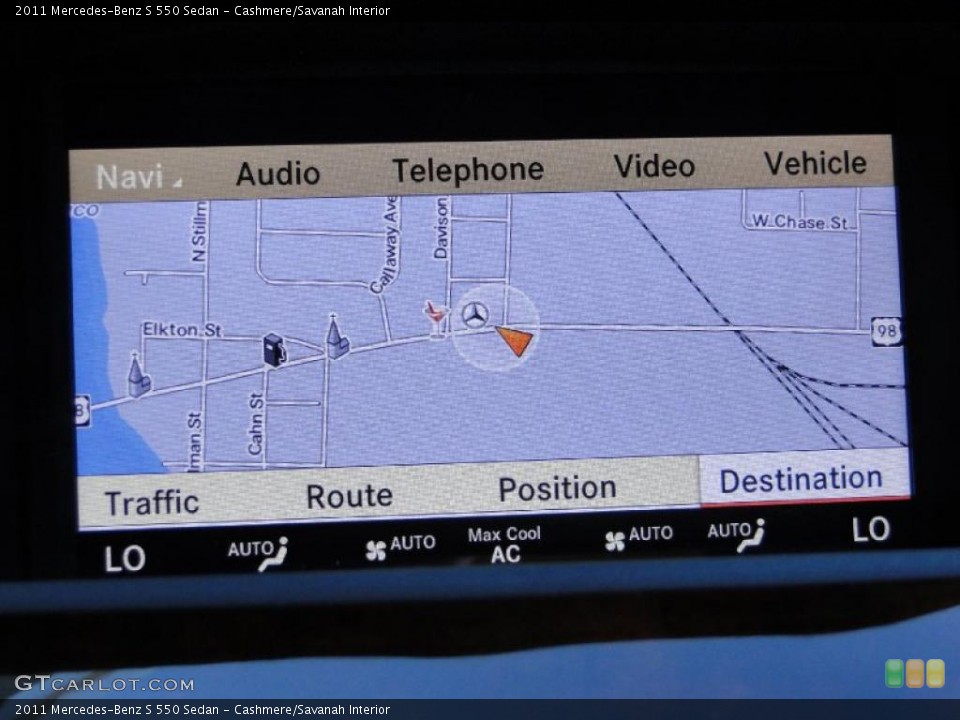 Cashmere/Savanah Interior Navigation for the 2011 Mercedes-Benz S 550 Sedan #44146341