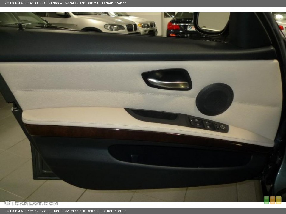 Oyster/Black Dakota Leather Interior Door Panel for the 2010 BMW 3 Series 328i Sedan #44161400