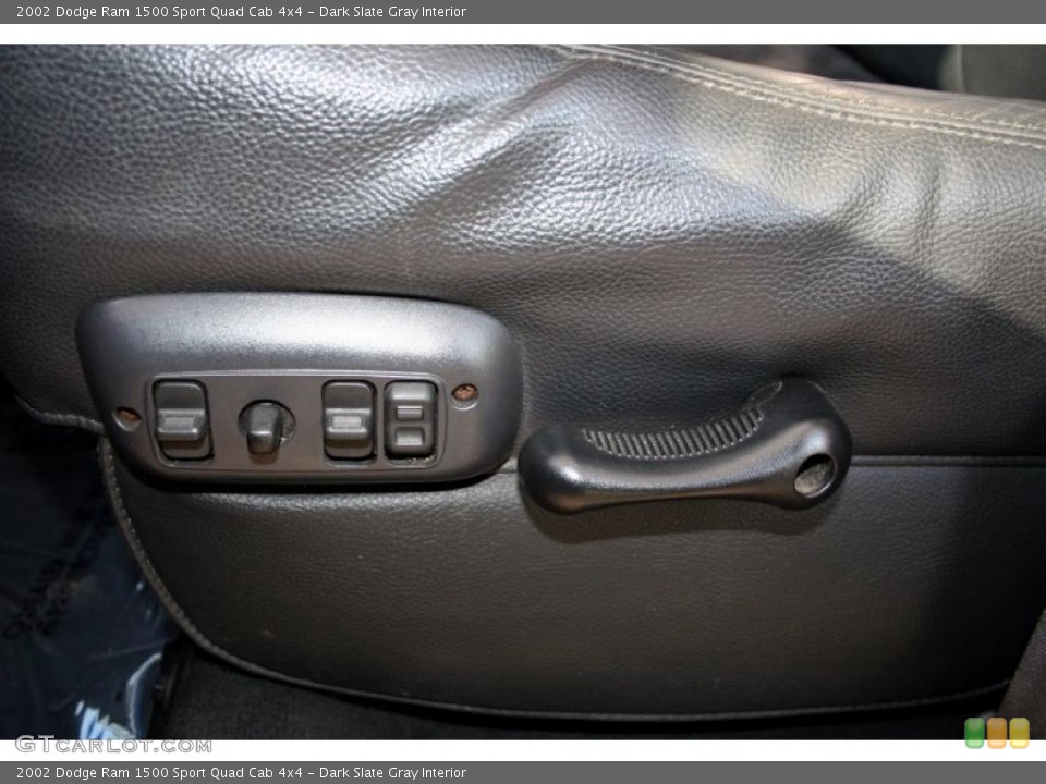 Dark Slate Gray Interior Controls for the 2002 Dodge Ram 1500 Sport Quad Cab 4x4 #44180463