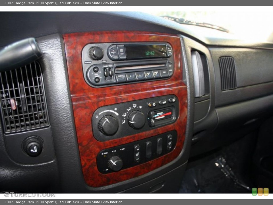 Dark Slate Gray Interior Controls for the 2002 Dodge Ram 1500 Sport Quad Cab 4x4 #44180727