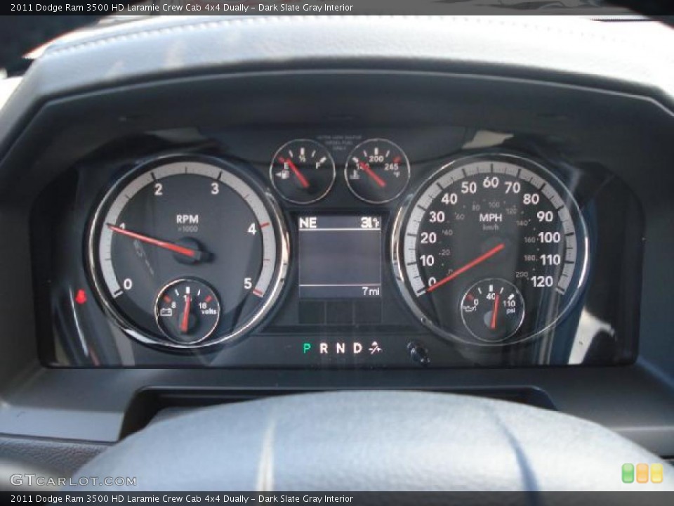 Dark Slate Gray Interior Gauges for the 2011 Dodge Ram 3500 HD Laramie Crew Cab 4x4 Dually #44195748