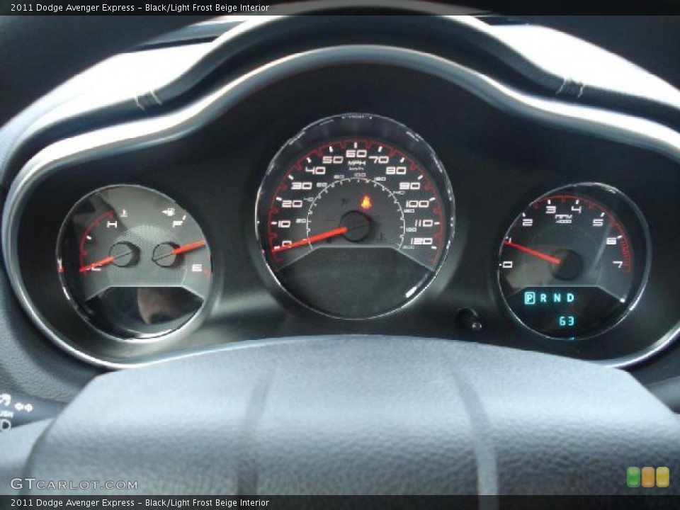 Black/Light Frost Beige Interior Gauges for the 2011 Dodge Avenger Express #44195912