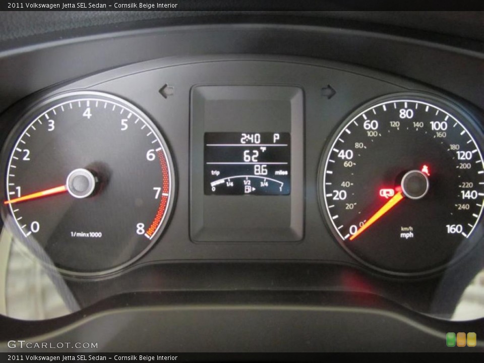 Cornsilk Beige Interior Gauges for the 2011 Volkswagen Jetta SEL Sedan #44220841