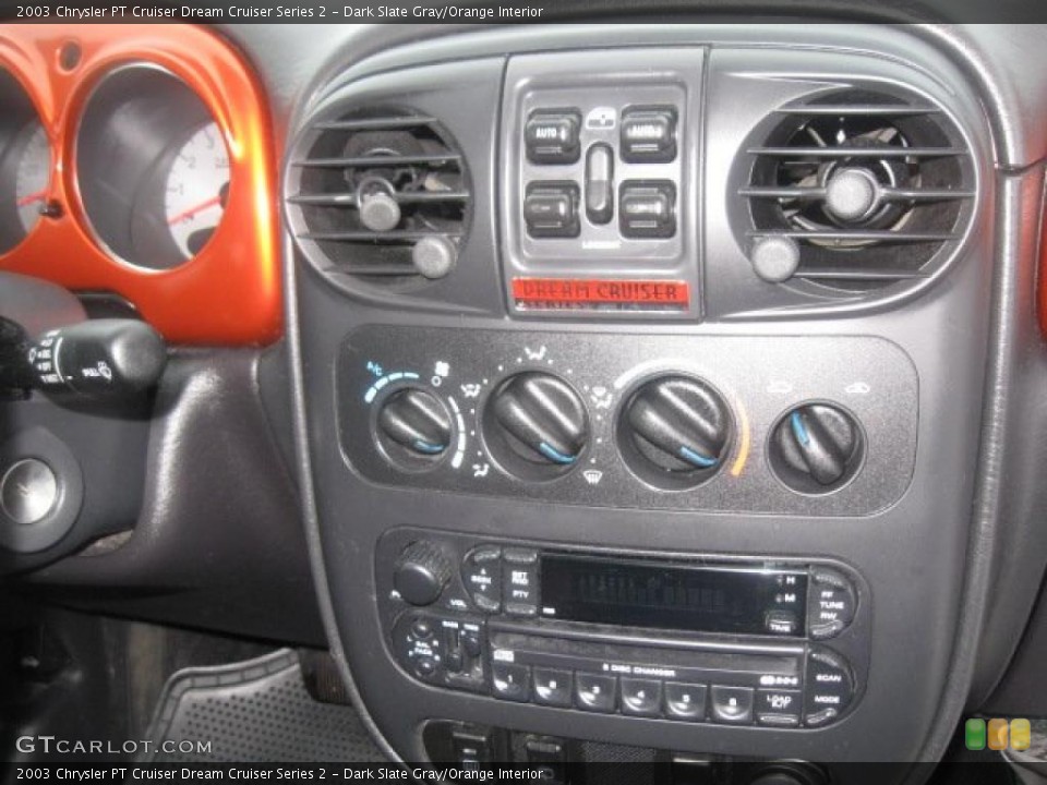 Dark Slate Gray/Orange Interior Controls for the 2003 Chrysler PT Cruiser Dream Cruiser Series 2 #44223569