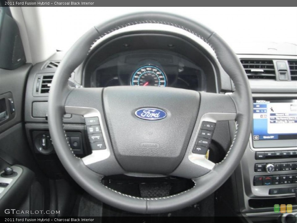Charcoal Black Interior Steering Wheel for the 2011 Ford Fusion Hybrid #44256800