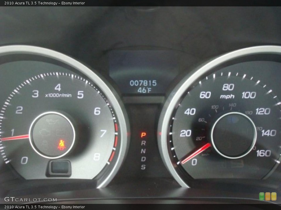 Ebony Interior Gauges for the 2010 Acura TL 3.5 Technology #44260708
