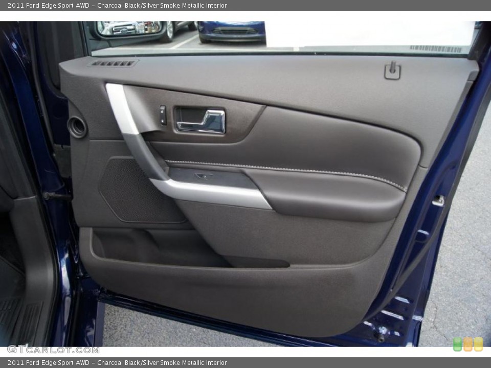 Charcoal Black/Silver Smoke Metallic Interior Door Panel for the 2011 Ford Edge Sport AWD #44273764