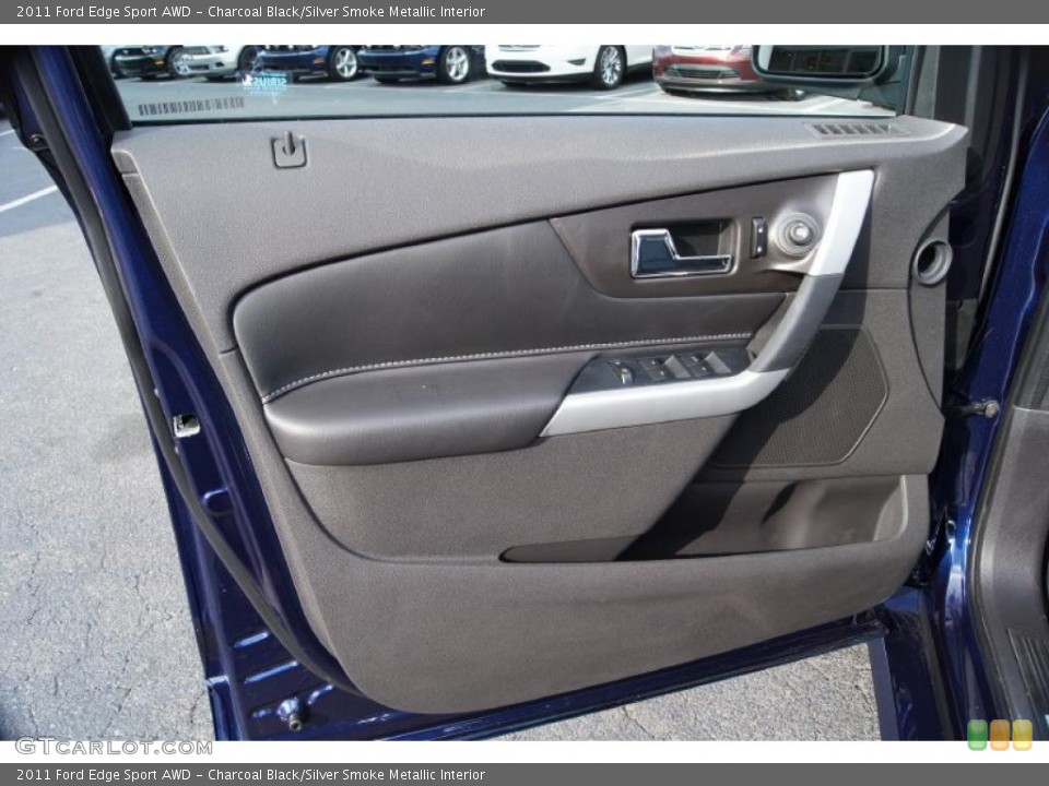 Charcoal Black/Silver Smoke Metallic Interior Door Panel for the 2011 Ford Edge Sport AWD #44273832