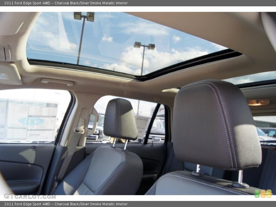Charcoal Black/Silver Smoke Metallic Interior Sunroof for the 2011 Ford Edge Sport AWD #44273896