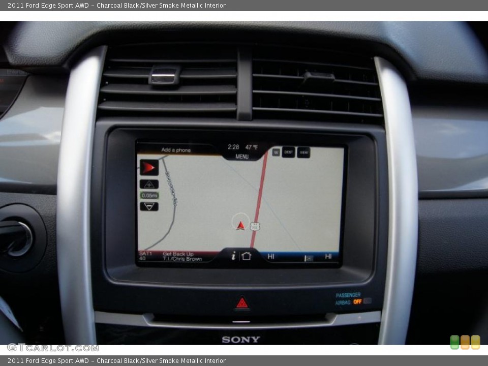 Charcoal Black/Silver Smoke Metallic Interior Navigation for the 2011 Ford Edge Sport AWD #44273968