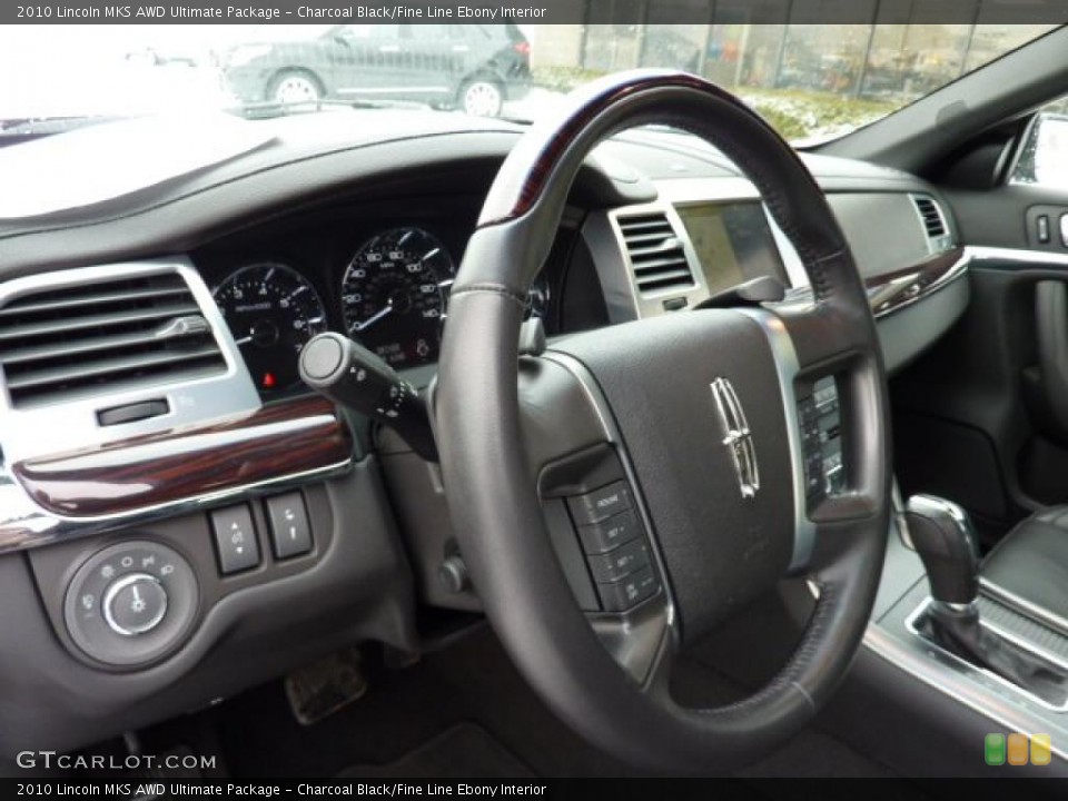 Charcoal Black/Fine Line Ebony Interior Steering Wheel for the 2010 Lincoln MKS AWD Ultimate Package #44275773