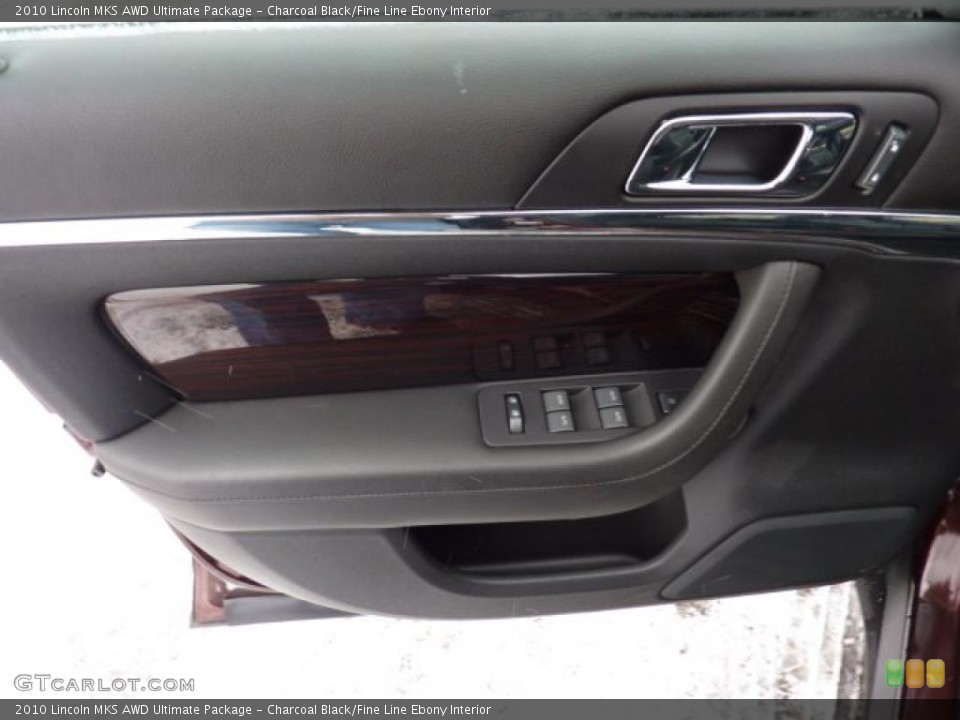 Charcoal Black/Fine Line Ebony Interior Door Panel for the 2010 Lincoln MKS AWD Ultimate Package #44275789