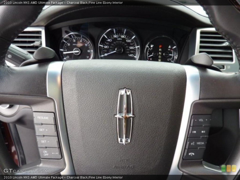 Charcoal Black/Fine Line Ebony Interior Steering Wheel for the 2010 Lincoln MKS AWD Ultimate Package #44275881