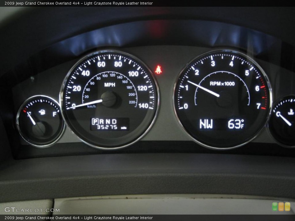 Light Graystone Royale Leather Interior Gauges for the 2009 Jeep Grand Cherokee Overland 4x4 #44276613