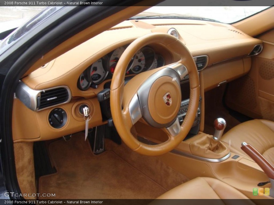 Natural Brown Interior Dashboard for the 2008 Porsche 911 Turbo Cabriolet #44279853