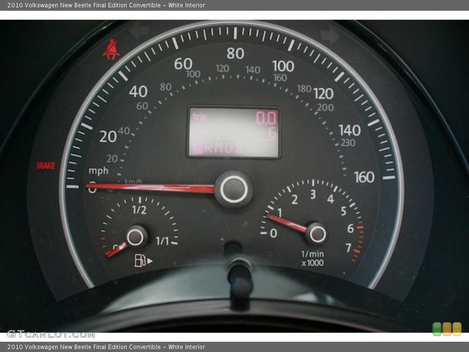 White Interior Gauges for the 2010 Volkswagen New Beetle Final Edition Convertible #44298393