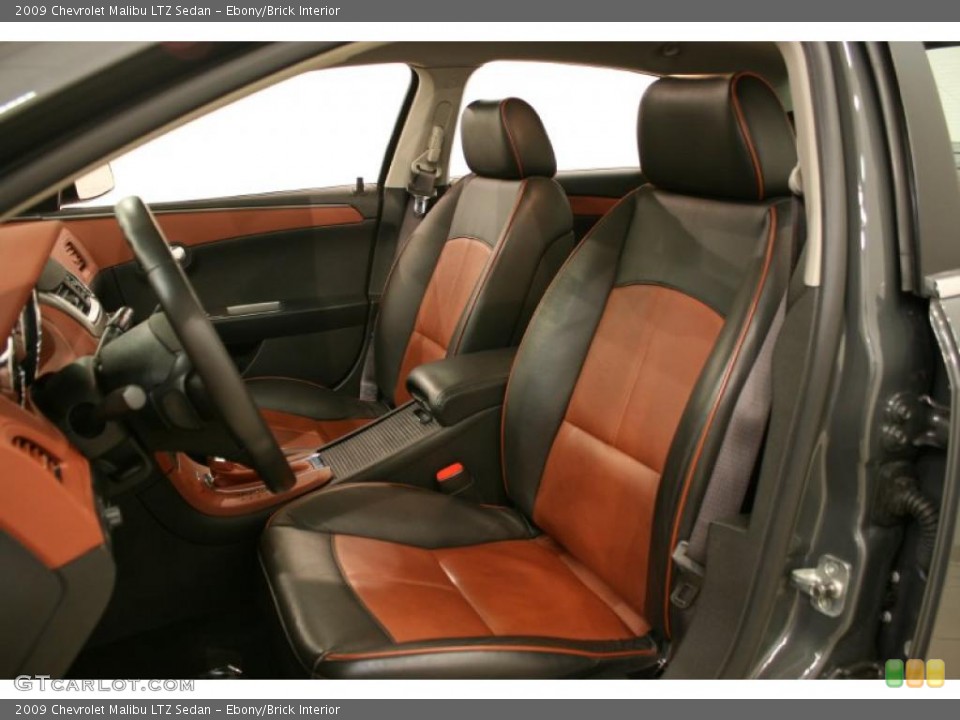 Ebony/Brick Interior Photo for the 2009 Chevrolet Malibu LTZ Sedan #44320029