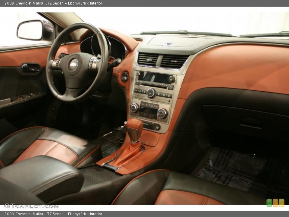 Ebony/Brick Interior Dashboard for the 2009 Chevrolet Malibu LTZ Sedan #44320137