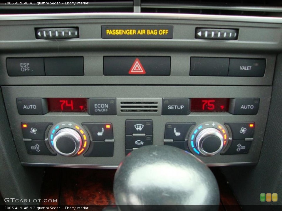 Ebony Interior Controls for the 2006 Audi A6 4.2 quattro Sedan #44350006