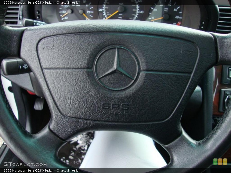 Charcoal Interior Steering Wheel for the 1996 Mercedes-Benz C 280 Sedan #44352478