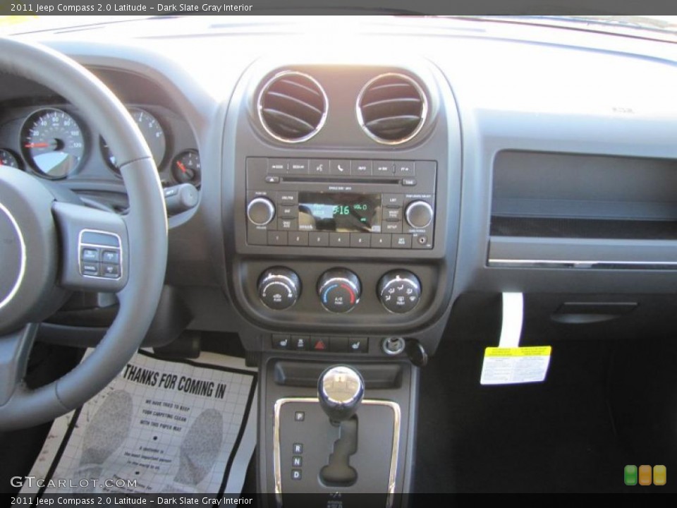 Dark Slate Gray Interior Controls for the 2011 Jeep Compass 2.0 Latitude #44355386