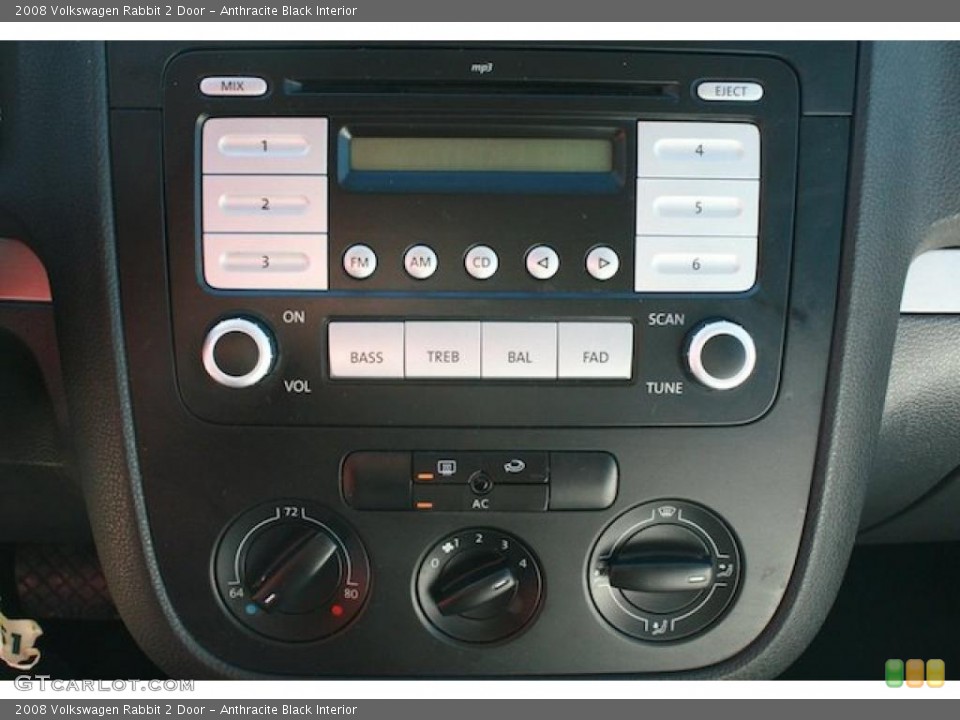 Anthracite Black Interior Controls for the 2008 Volkswagen Rabbit 2 Door #44364269