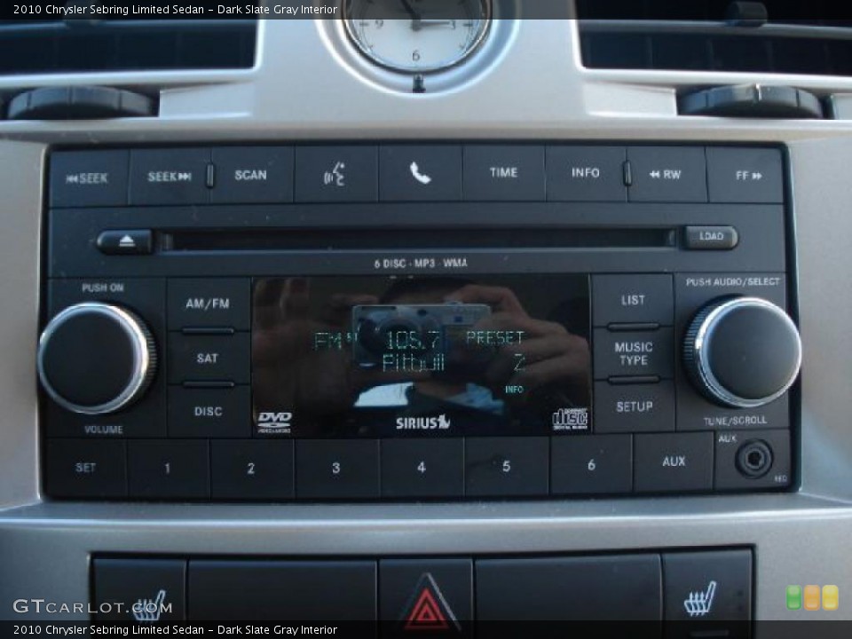 Dark Slate Gray Interior Controls for the 2010 Chrysler Sebring Limited Sedan #44387474