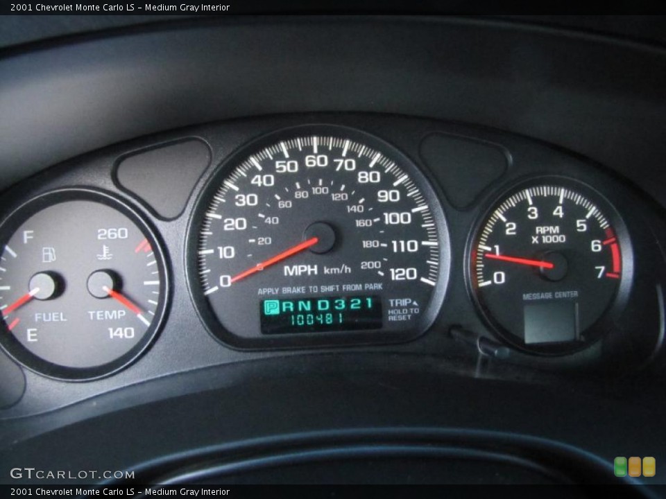 Medium Gray Interior Gauges for the 2001 Chevrolet Monte Carlo LS #44390384