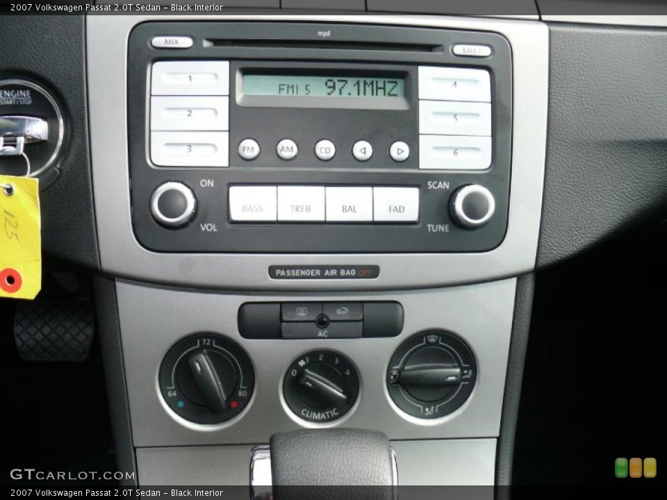 Black Interior Controls for the 2007 Volkswagen Passat 2.0T Sedan #44405853
