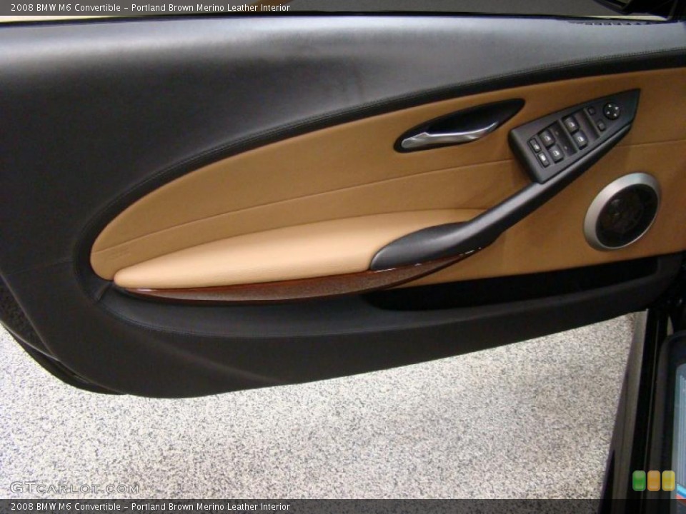 Portland Brown Merino Leather Interior Door Panel for the 2008 BMW M6 Convertible #44410406