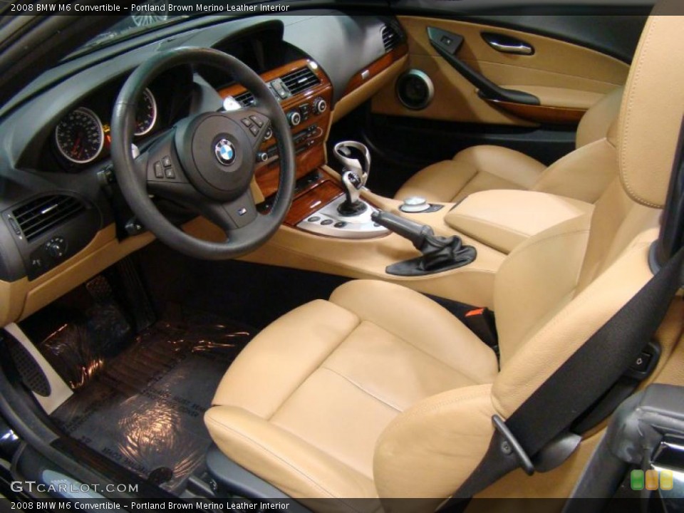 Portland Brown Merino Leather Interior Prime Interior for the 2008 BMW M6 Convertible #44410418