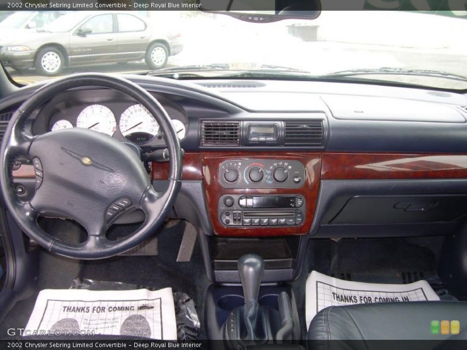 Deep Royal Blue Interior Dashboard for the 2002 Chrysler Sebring Limited Convertible #44463682