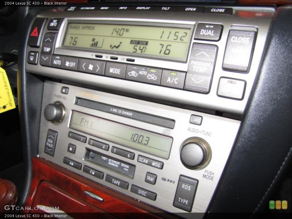 Black Interior Controls for the 2004 Lexus SC 430 #44530400