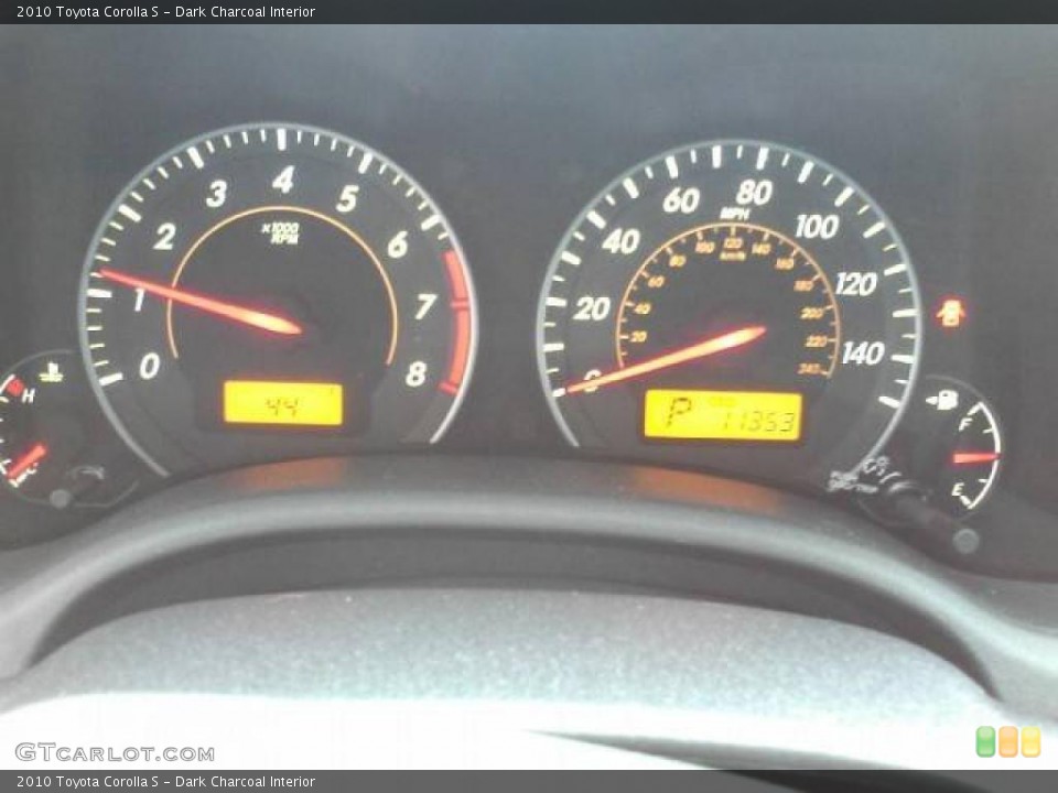 Dark Charcoal Interior Gauges for the 2010 Toyota Corolla S #44544397