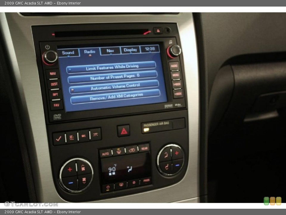 Ebony Interior Controls for the 2009 GMC Acadia SLT AWD #44561129
