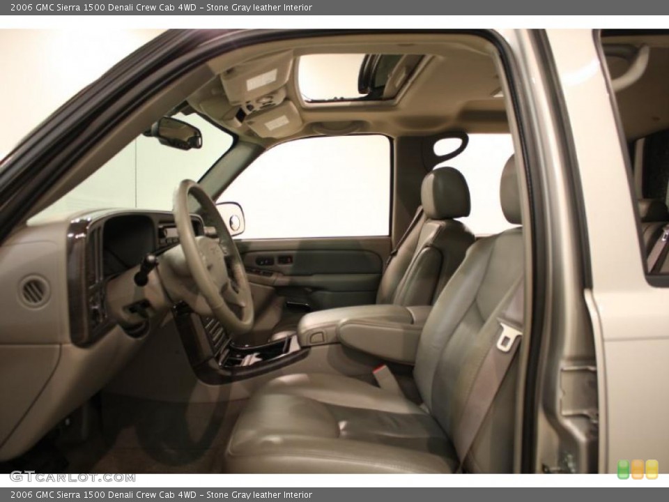 Stone Gray leather Interior Photo for the 2006 GMC Sierra 1500 Denali Crew Cab 4WD #44561441
