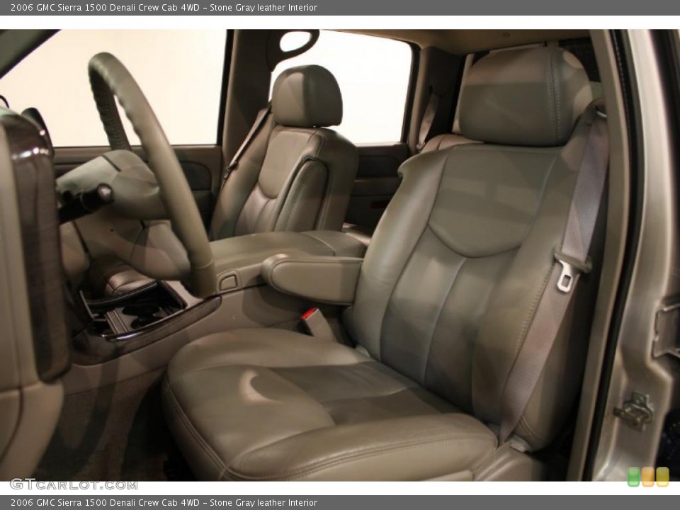 Stone Gray leather Interior Photo for the 2006 GMC Sierra 1500 Denali Crew Cab 4WD #44561457