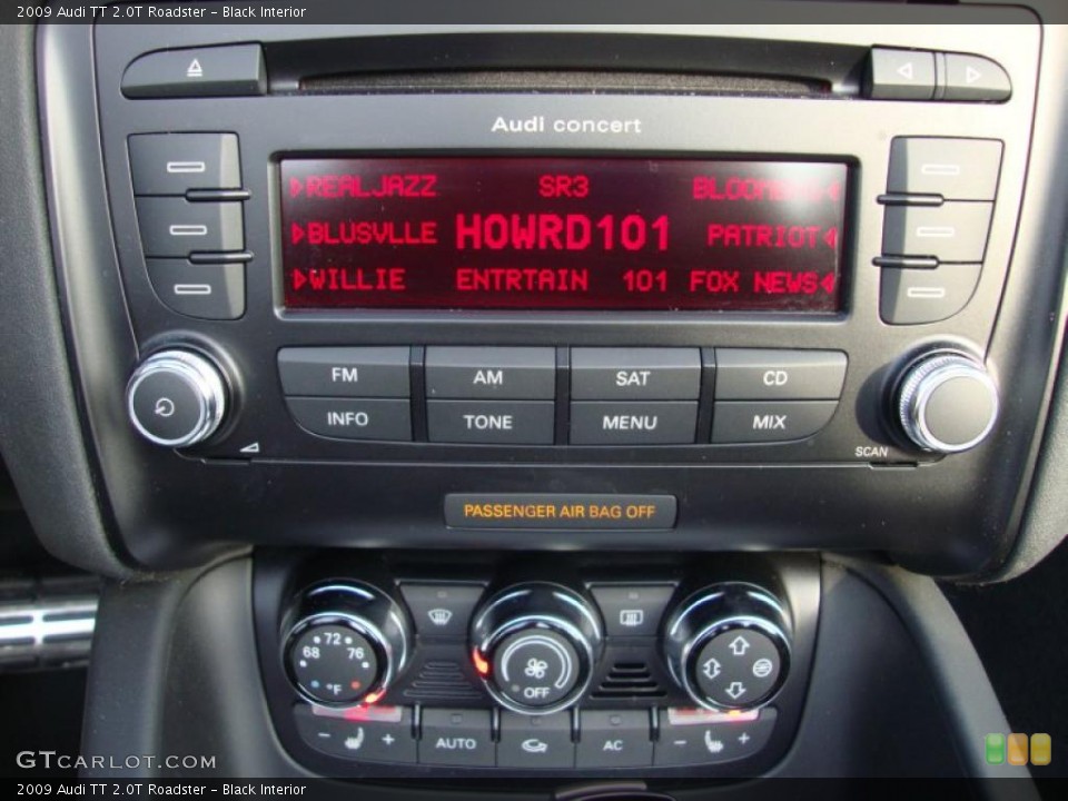 Black Interior Controls for the 2009 Audi TT 2.0T Roadster #44563061