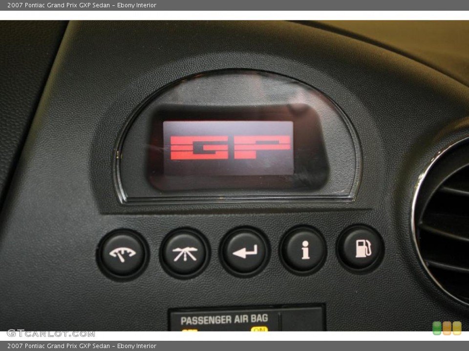 Ebony Interior Controls for the 2007 Pontiac Grand Prix GXP Sedan #44563293