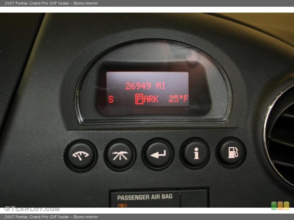 Ebony Interior Controls for the 2007 Pontiac Grand Prix GXP Sedan #44563305