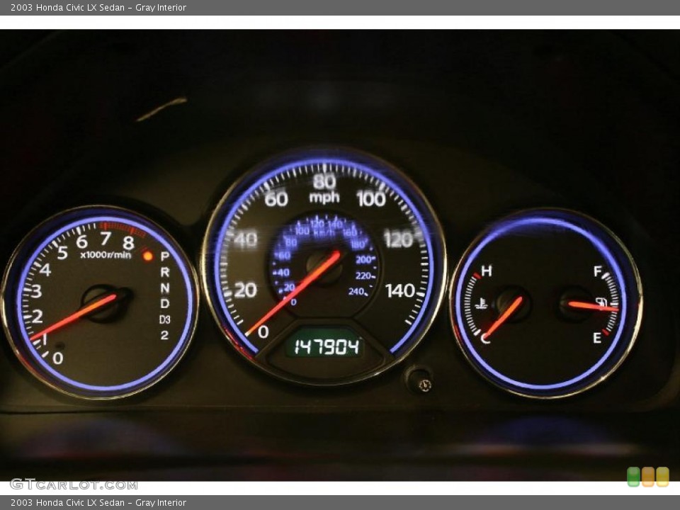 Gray Interior Gauges for the 2003 Honda Civic LX Sedan #44563537