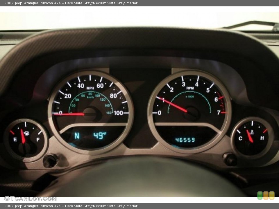Dark Slate Gray/Medium Slate Gray Interior Gauges for the 2007 Jeep Wrangler Rubicon 4x4 #44565505