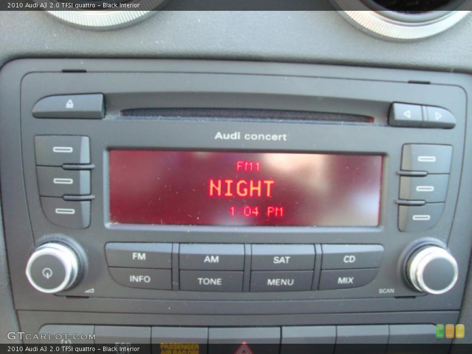 Black Interior Controls for the 2010 Audi A3 2.0 TFSI quattro #44565629