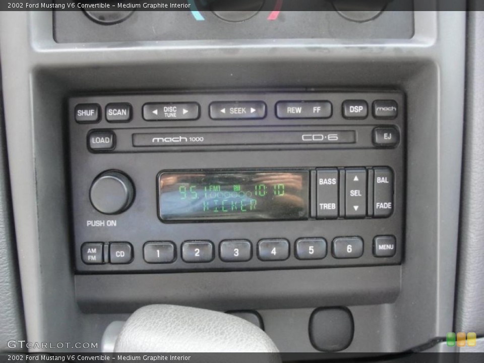 Medium Graphite Interior Controls for the 2002 Ford Mustang V6 Convertible #44568393