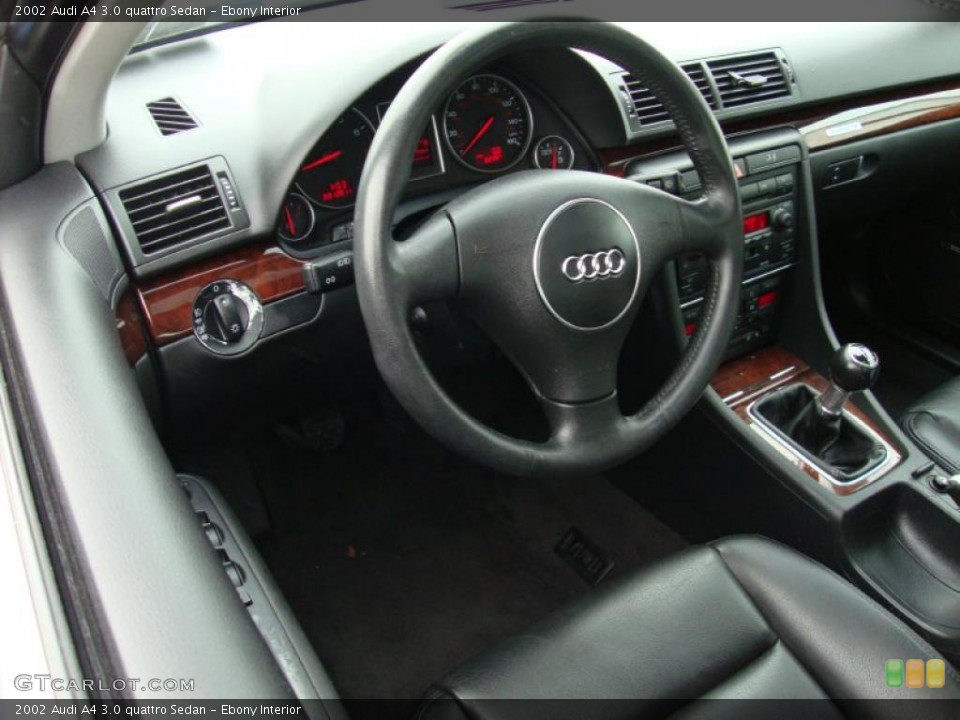 Ebony Interior Dashboard for the 2002 Audi A4 3.0 quattro Sedan #44568829