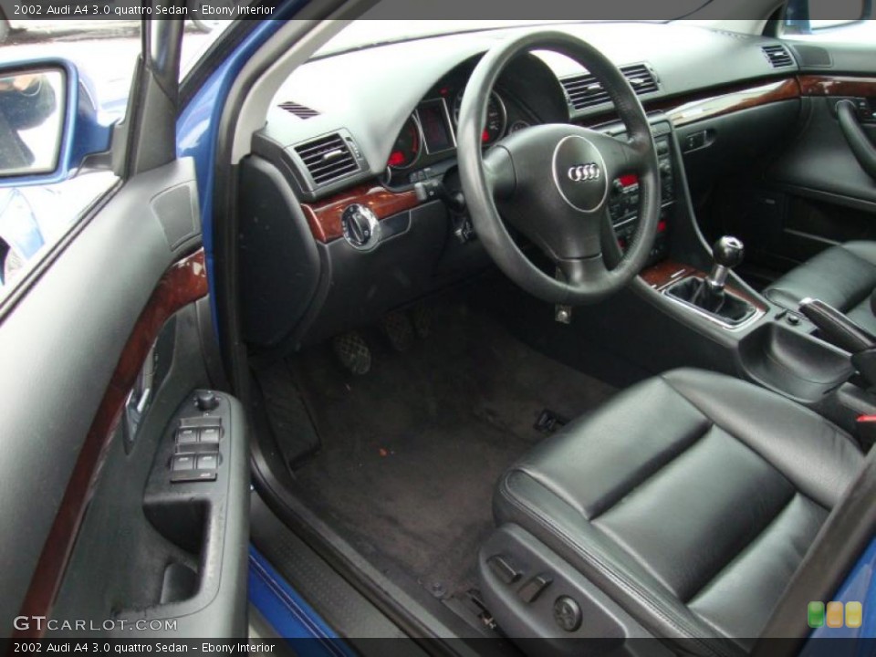 Ebony Interior Prime Interior for the 2002 Audi A4 3.0 quattro Sedan #44568846