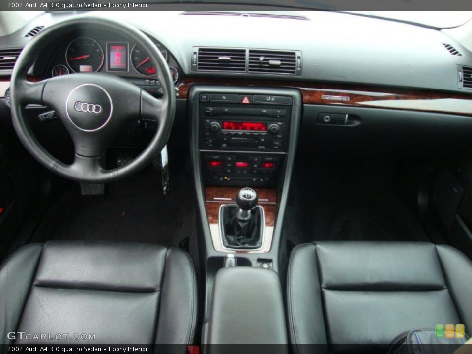 Ebony Interior Dashboard for the 2002 Audi A4 3.0 quattro Sedan #44569089