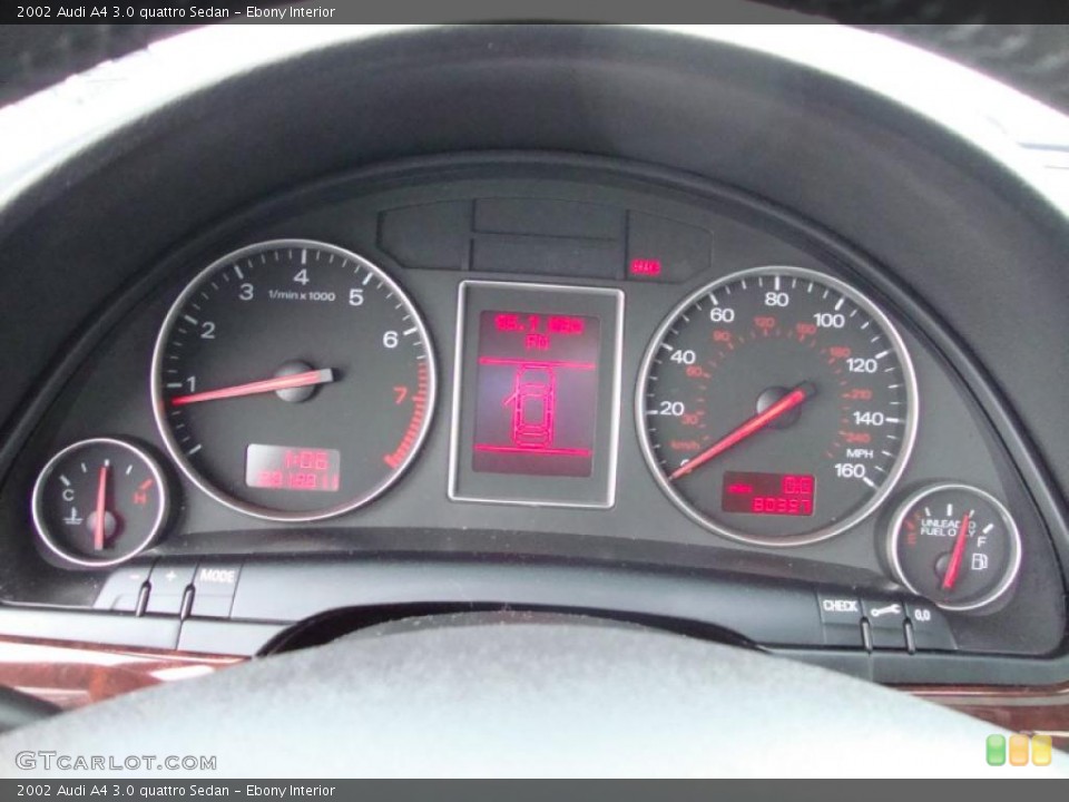 Ebony Interior Gauges for the 2002 Audi A4 3.0 quattro Sedan #44569405