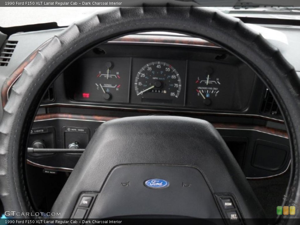 Dark Charcoal Interior Steering Wheel for the 1990 Ford F150 XLT Lariat Regular Cab #44573697