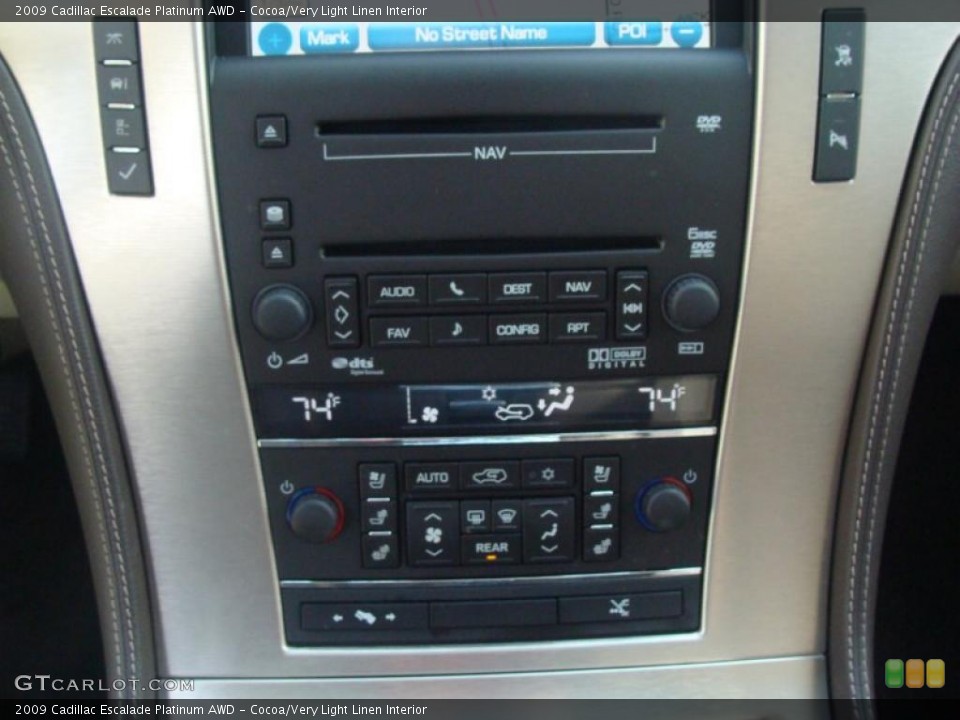 Cocoa/Very Light Linen Interior Controls for the 2009 Cadillac Escalade Platinum AWD #44617863